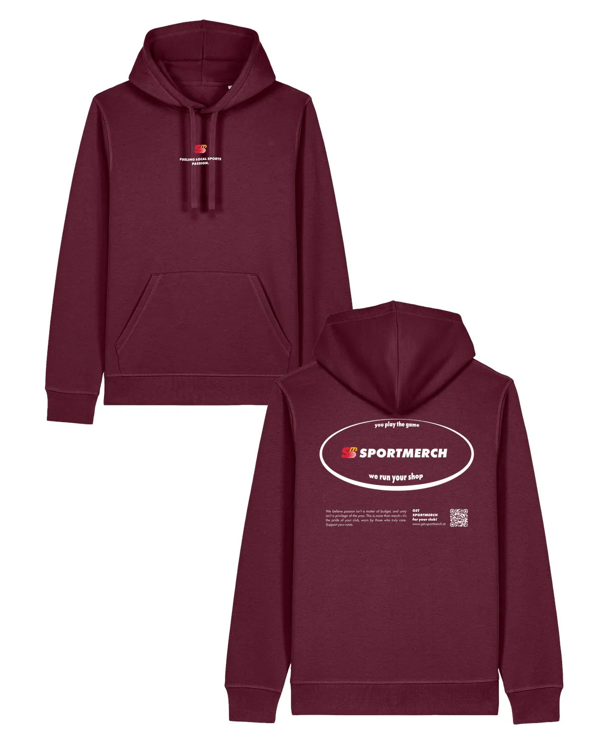 We Run Your Shop Hoodie Deep Plum | Sportmerch | Tim Nöhrer