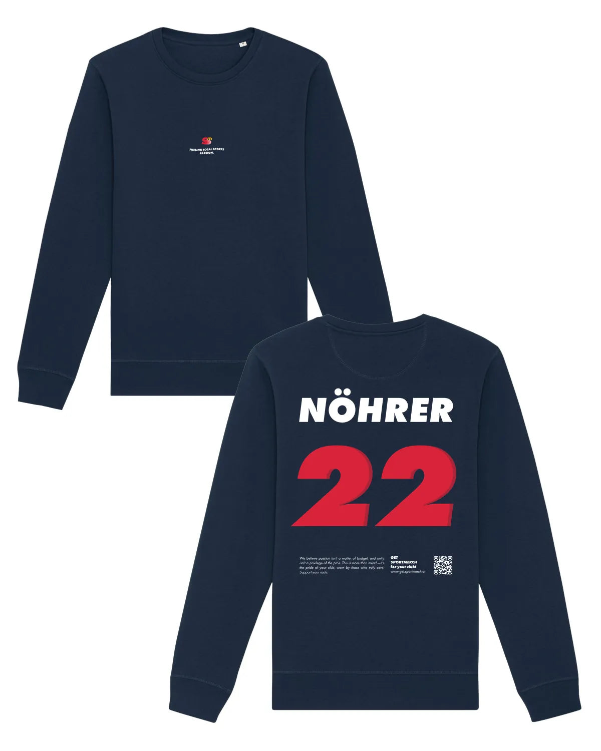 We Run Your Shop Sweater French Navy | Sportmerch | Andreas Nöhrer