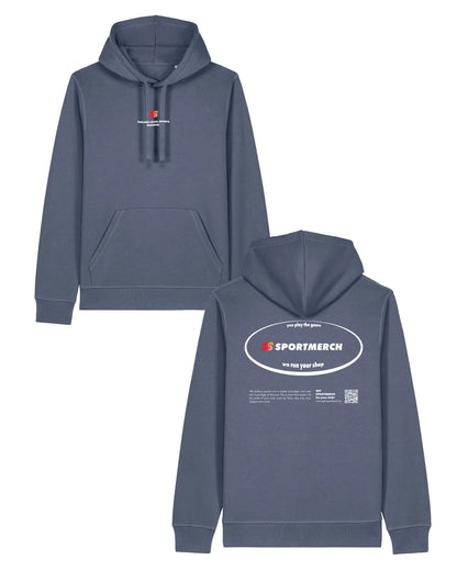 We Run Your Shop Hoodie Blue Grey | Sportmerch | Tim Nöhrer