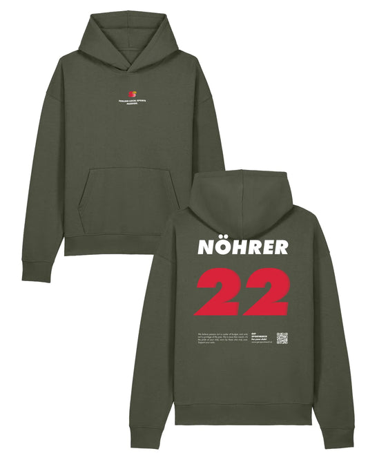 We Run Your Shop Hoodie Relaxed Khaki | Sportmerch | Andreas Nöhrer