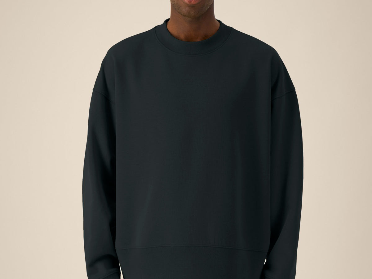 Stanley Stella Ryler – Oversized Hoodie in Schwarz, 300 GSM Bio-Baumwolle